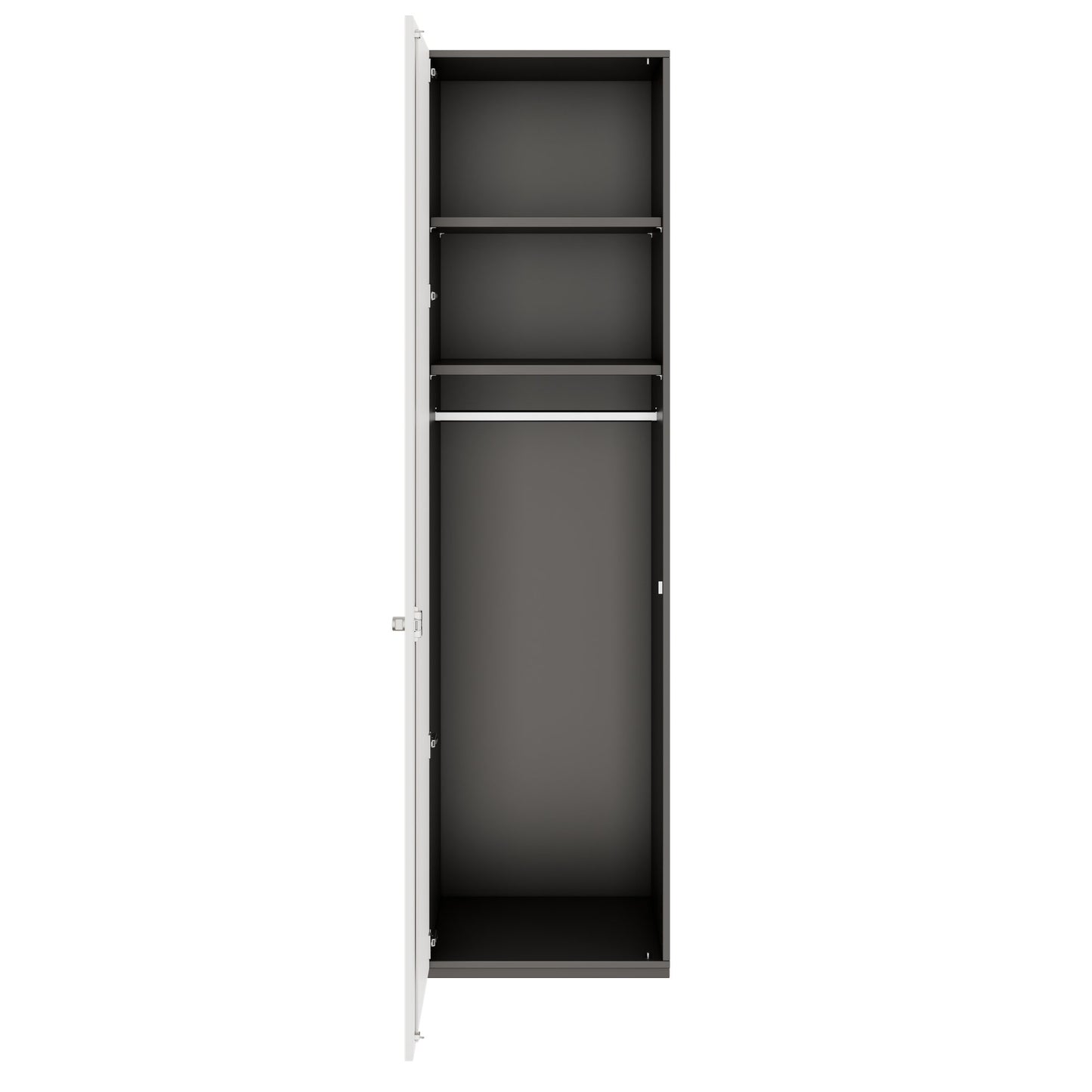 PRO Gabinetto di Cloakroom | 6 OH, 400 - 600 x 2250 mm, morbido -close, grafite / bianco