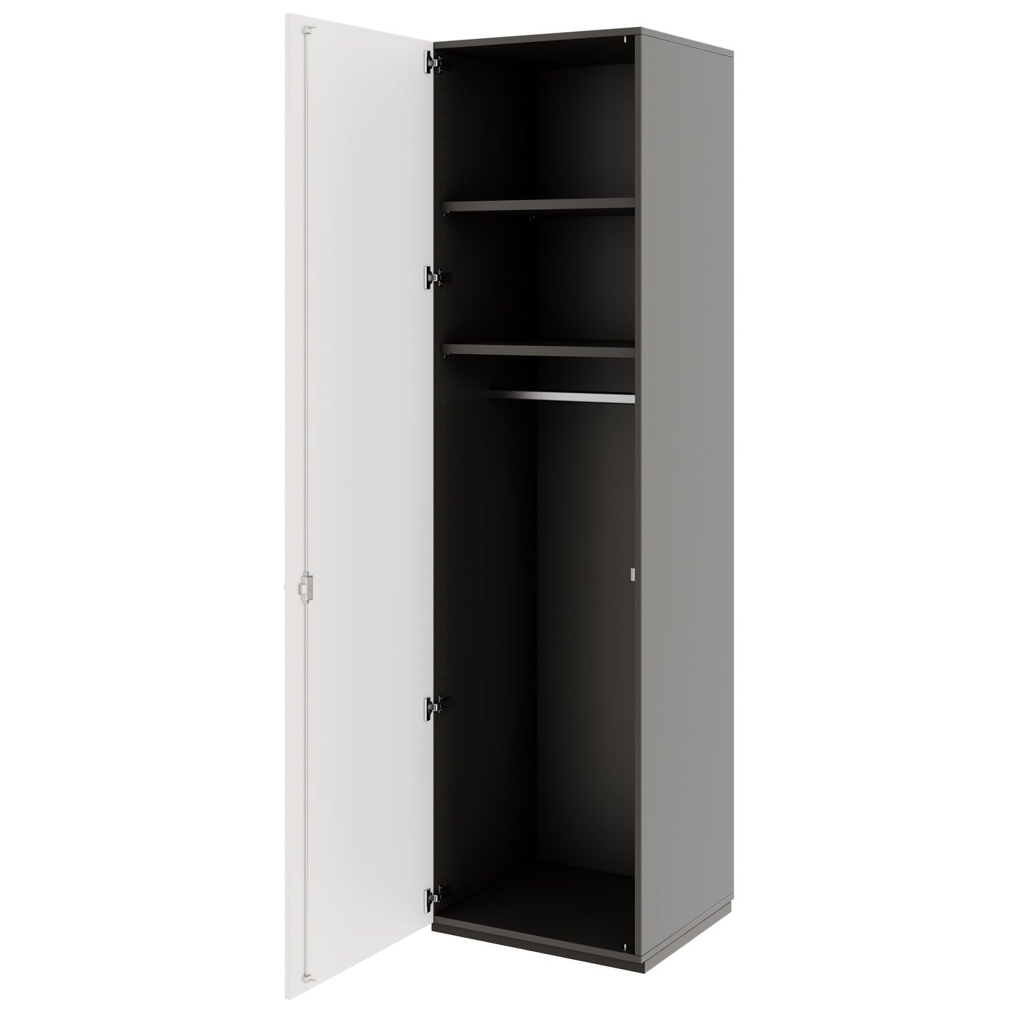 PRO Gabinetto di Cloakroom | 6 OH, 400 - 600 x 2250 mm, morbido -close, grafite / bianco