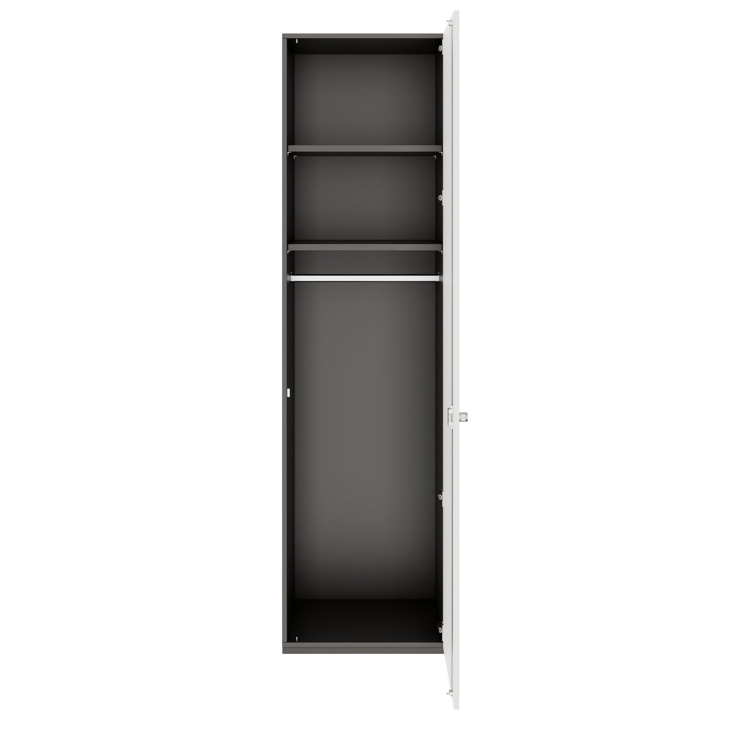 PRO Gabinetto di Cloakroom | 6 OH, 400 - 600 x 2250 mm, morbido -close, grafite / bianco