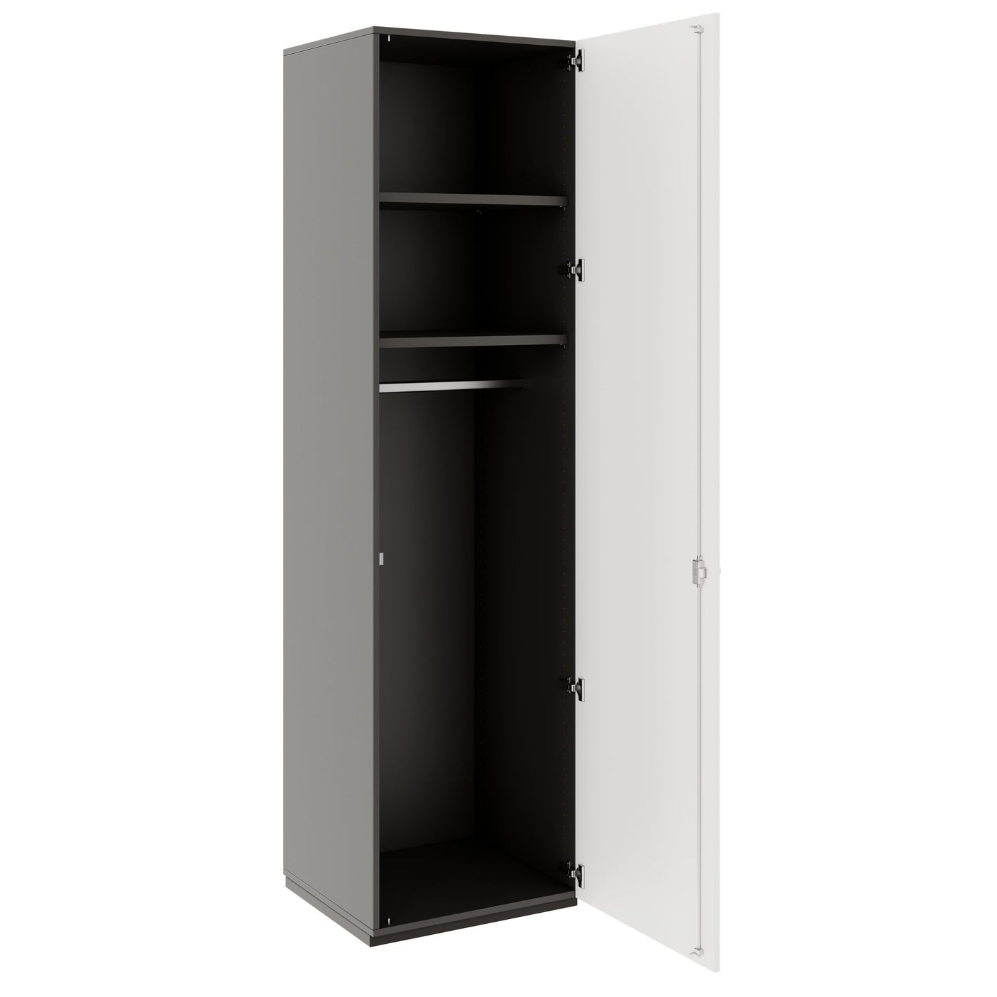 PRO Gabinetto di Cloakroom | 6 OH, 400 - 600 x 2250 mm, morbido -close, grafite / bianco