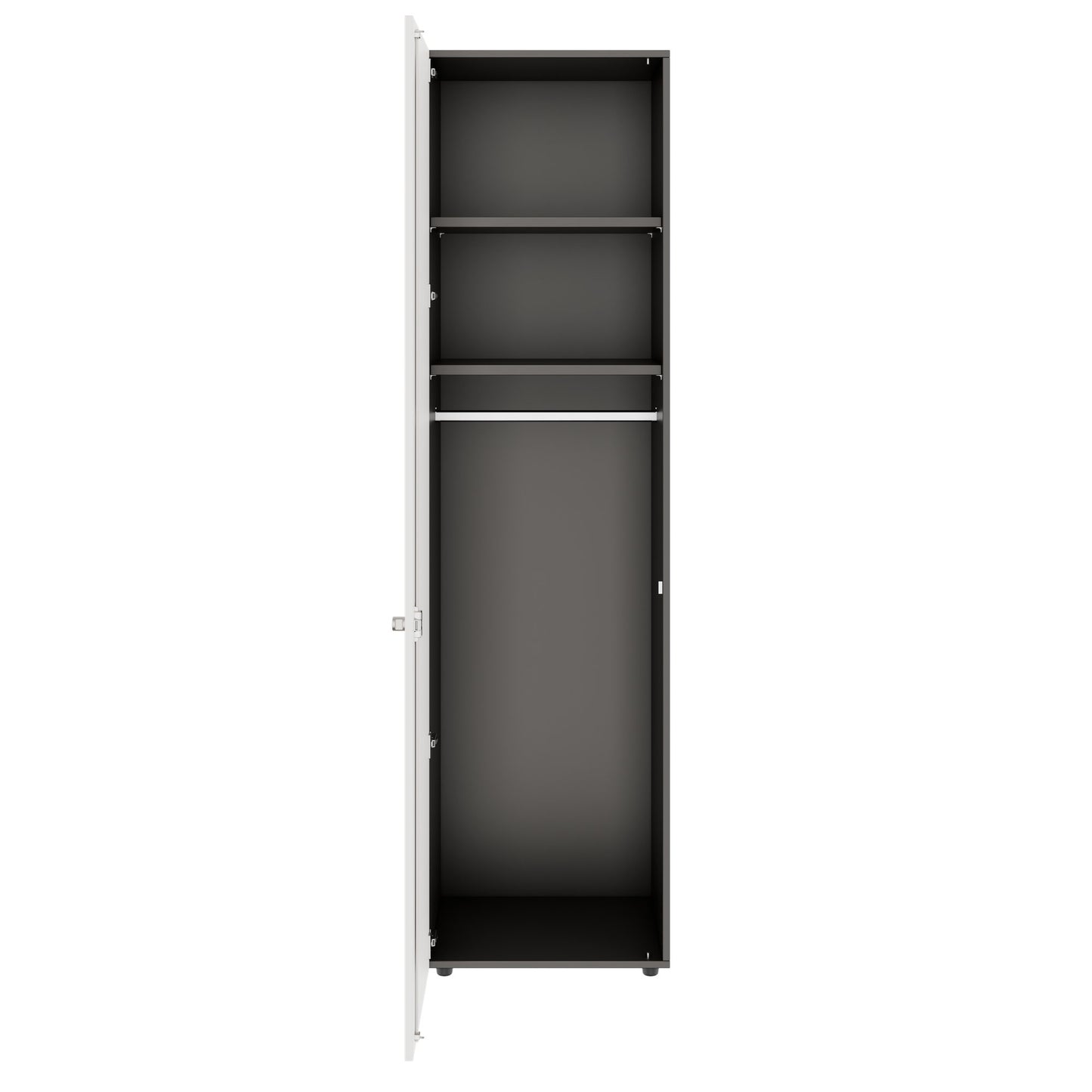 PRO Gabinetto di Cloakroom | 6 OH, 400 - 600 x 2250 mm, morbido -close, grafite / bianco