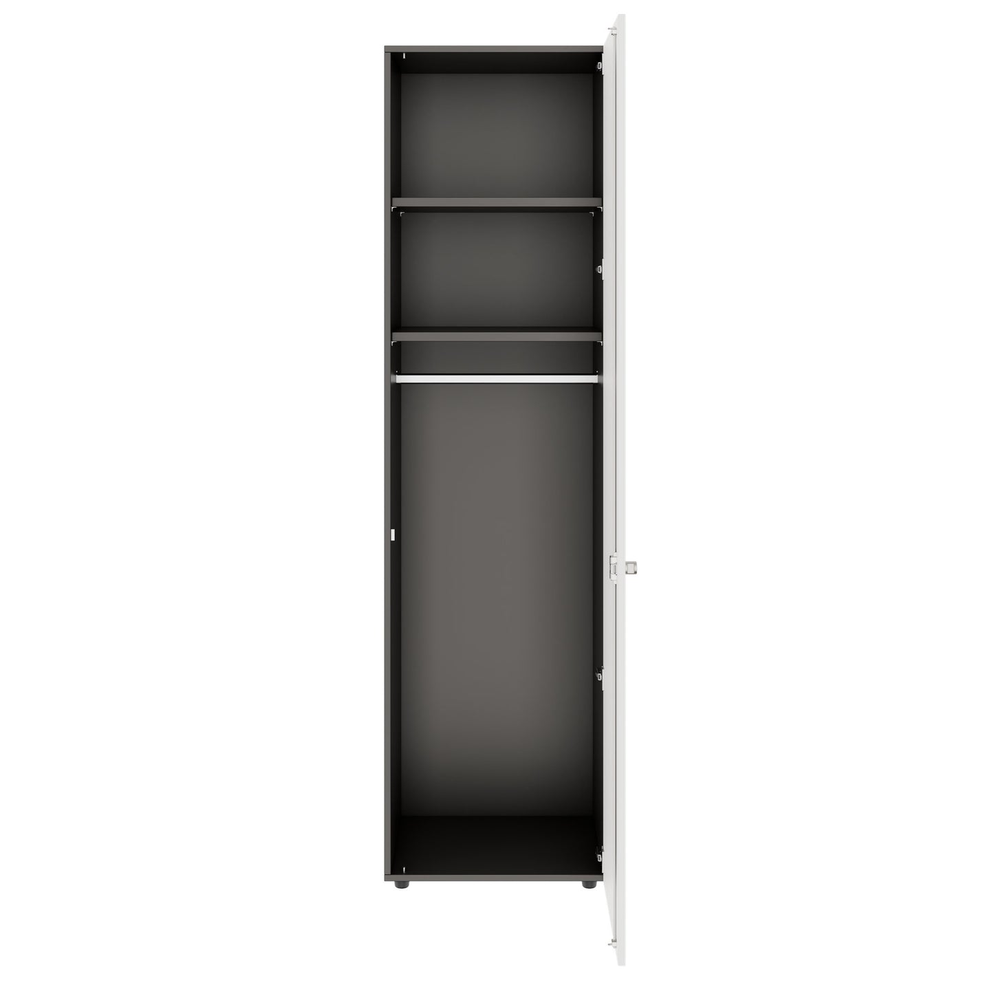 PRO Gabinetto di Cloakroom | 6 OH, 400 - 600 x 2250 mm, morbido -close, grafite / bianco
