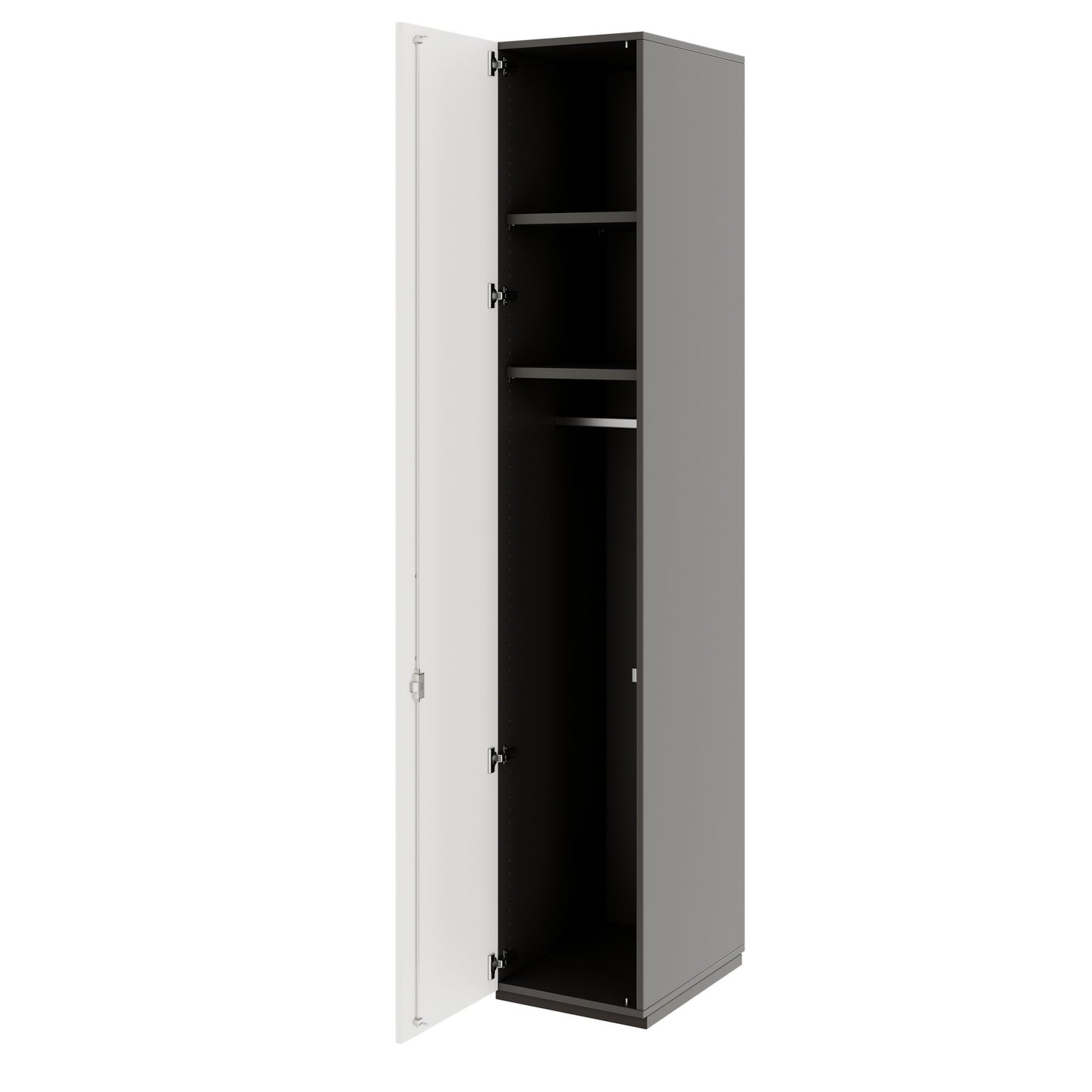 PRO Gabinetto di Cloakroom | 6 OH, 400 - 600 x 2250 mm, morbido -close, grafite / bianco