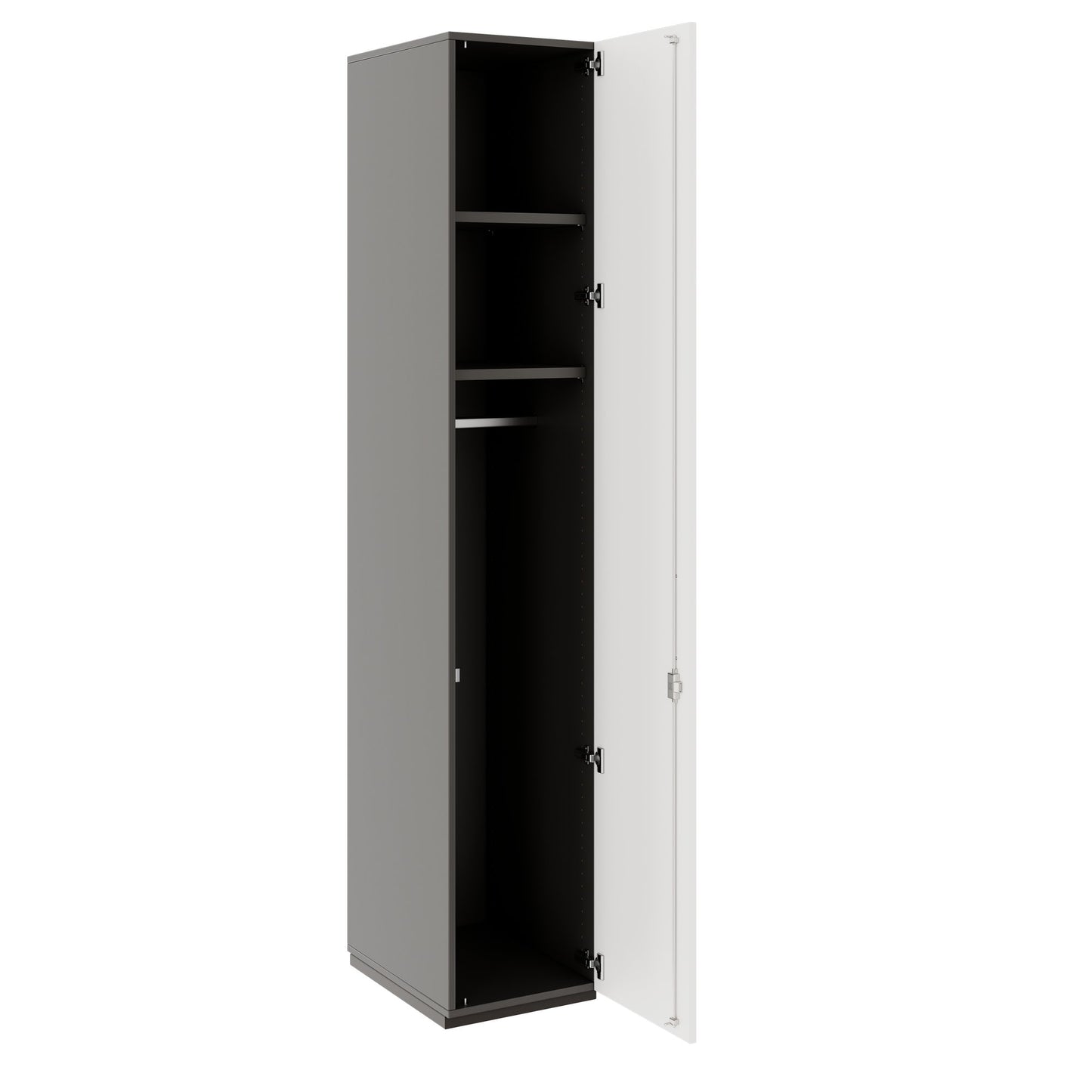 PRO Gabinetto di Cloakroom | 6 OH, 400 - 600 x 2250 mm, morbido -close, grafite / bianco