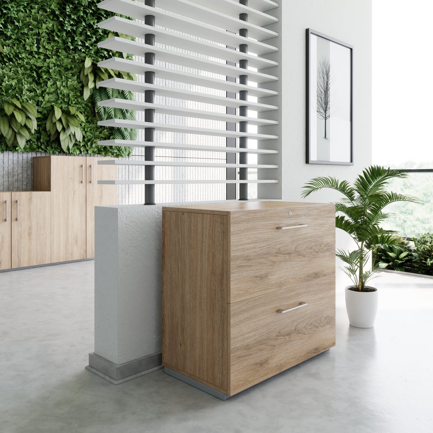 PRO Topping register cabinet | 2 Oh, 800 x 770 mm, glued corpus, natural oak