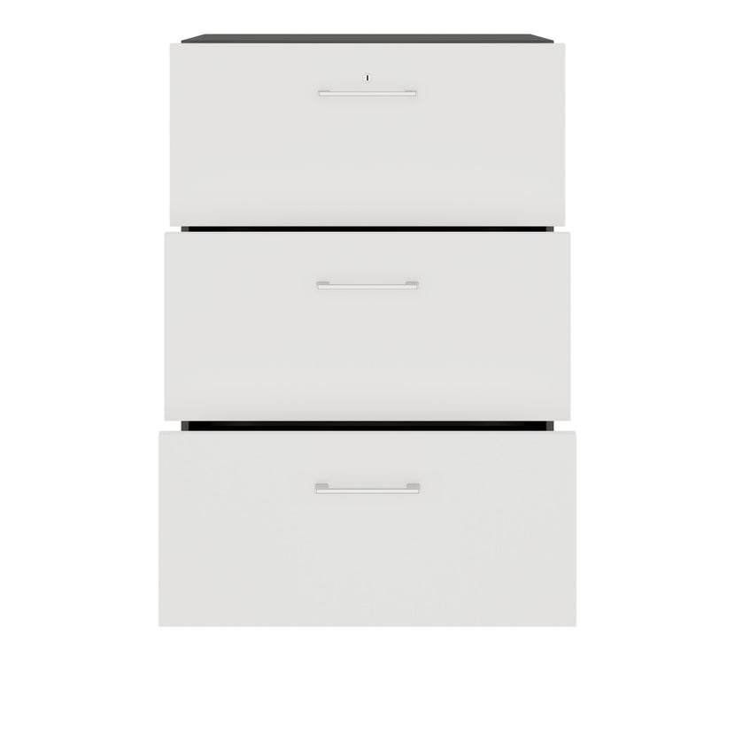 PRO Hängeregisterschrank | 3 OH, 800 x 1140 mm, verleimter Korpus, Graphit / Weiß