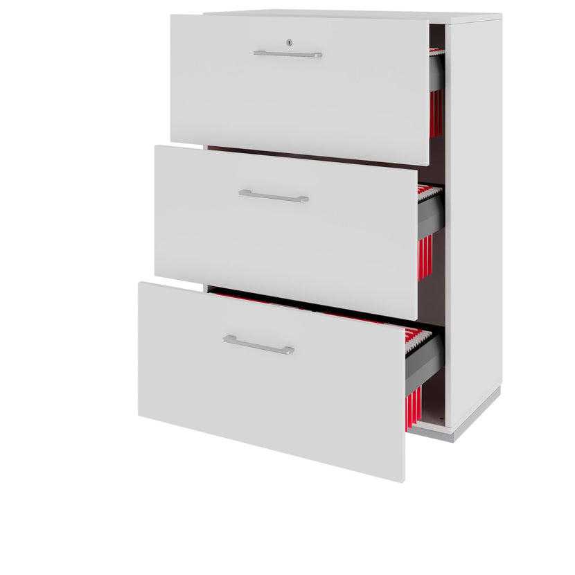 PRO Hängeregisterschrank | 3 OH, 800 x 1140 mm, verleimter Korpus, Grau