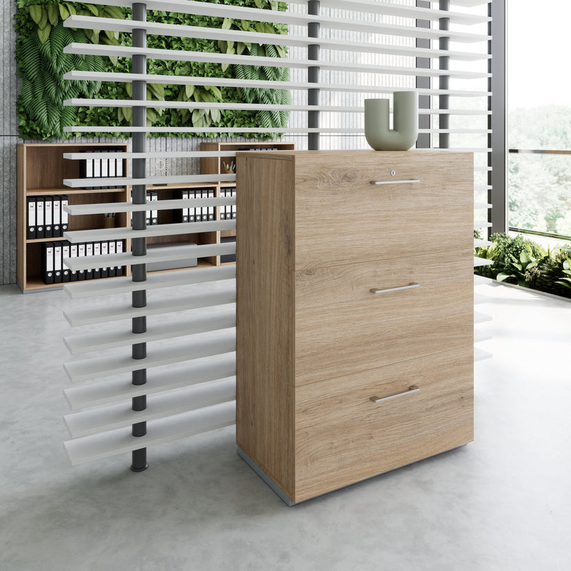 PRO Topping register cabinet | 3 Oh, 800 x 1140 mm, glued corpus, natural oak
