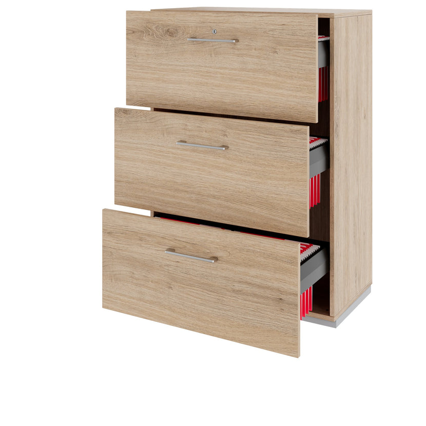 PRO Topping register cabinet | 3 Oh, 800 x 1140 mm, glued corpus, natural oak