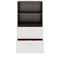 PRO Filing cabinet for suspension files | 4 OH, 800 x 1510 mm, bonded carcass, with shelf, Graphite / White - 3 Thumbnail Image