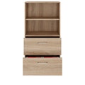 PRO Filing cabinet for suspended files | 4 OH, 800 x 1510 mm, glued carcass, with shelf, natural oak - 3 Thumbnail Image