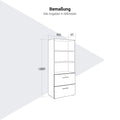 PRO Filing cabinet for suspension files | 5 OH, 800 x 1880 mm, glued carcass, with shelf, Graphite / White - 13 Thumbnail Image