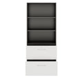 PRO Filing cabinet for suspension files | 5 OH, 800 x 1880 mm, glued carcass, with shelf, Graphite / White - 4 Thumbnail Image