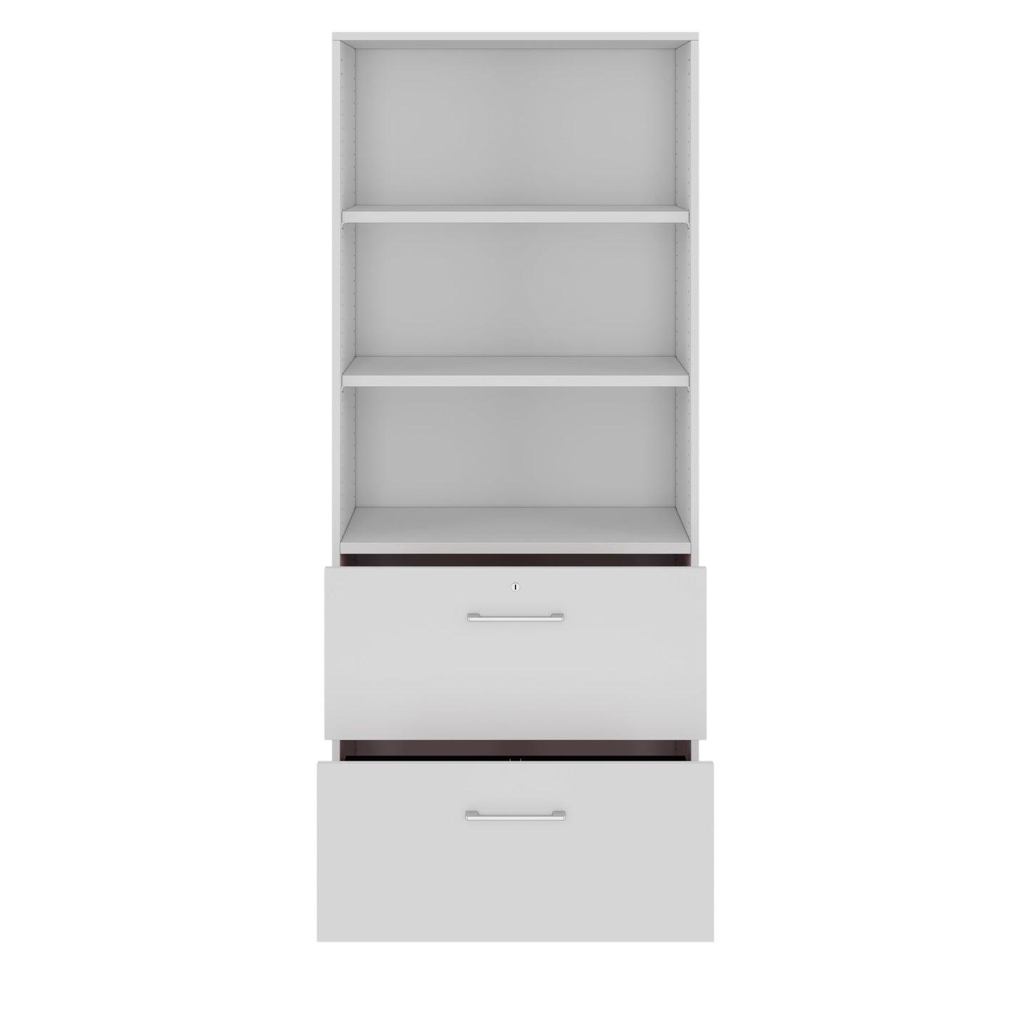 PRO Hängeregisterschrank | 5 OH, 800 x 1880 mm, verleimter Korpus, mit Regal, Grau
