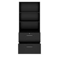 PRO Filing cabinet | 5 OH, 800 x 1880 mm, glued carcass, with shelf, Black - 3 Thumbnail Image