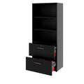 PRO Filing cabinet | 5 OH, 800 x 1880 mm, glued carcass, with shelf, Black - 4 Thumbnail Image