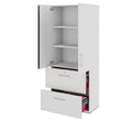 PRO Hanging filing cabinet | 5 OH, 800 x 1880 mm, glued carcass, with door, Grey - 4 Thumbnail Image