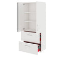 PRO Armoire de registre de garniture | 5 oh, 800 x 1880 mm, corpus collé, avec porte, blanc - 4 Thumbnail Image