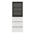 PRO Hanging filing cabinet | 6 OH, 800 x 2250 mm, glued carcass, with shelf, Graphite / White - 3 Thumbnail Image