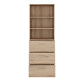 PRO Filing cabinet for hanging files | 6 OH, 800 x 2250 mm, glued carcass, with shelf, natural oak - 3 Thumbnail Image
