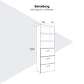 PRO Filing cabinet for suspension files | 6 OH, 800 x 2250 mm, glued carcass, with shelf, black - 12 Thumbnail Image