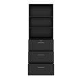 PRO Filing cabinet for suspension files | 6 OH, 800 x 2250 mm, glued carcass, with shelf, black - 3 Thumbnail Image