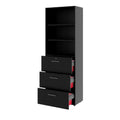 PRO Filing cabinet for suspension files | 6 OH, 800 x 2250 mm, glued carcass, with shelf, black - 4 Thumbnail Image