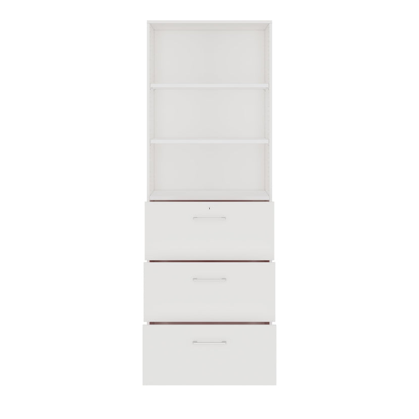 PRO Hängeregisterschrank | 6 OH, 800 x 2250 mm, verleimter Korpus, mit Regal, Weiß