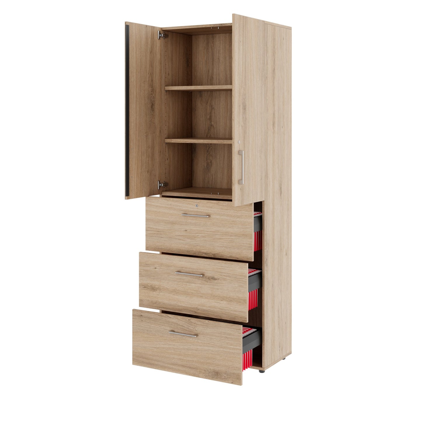 PRO Topping Register Gabinet | 6 OH, 800 x 2250 mm, corpus incollato, con porta, quercia naturale