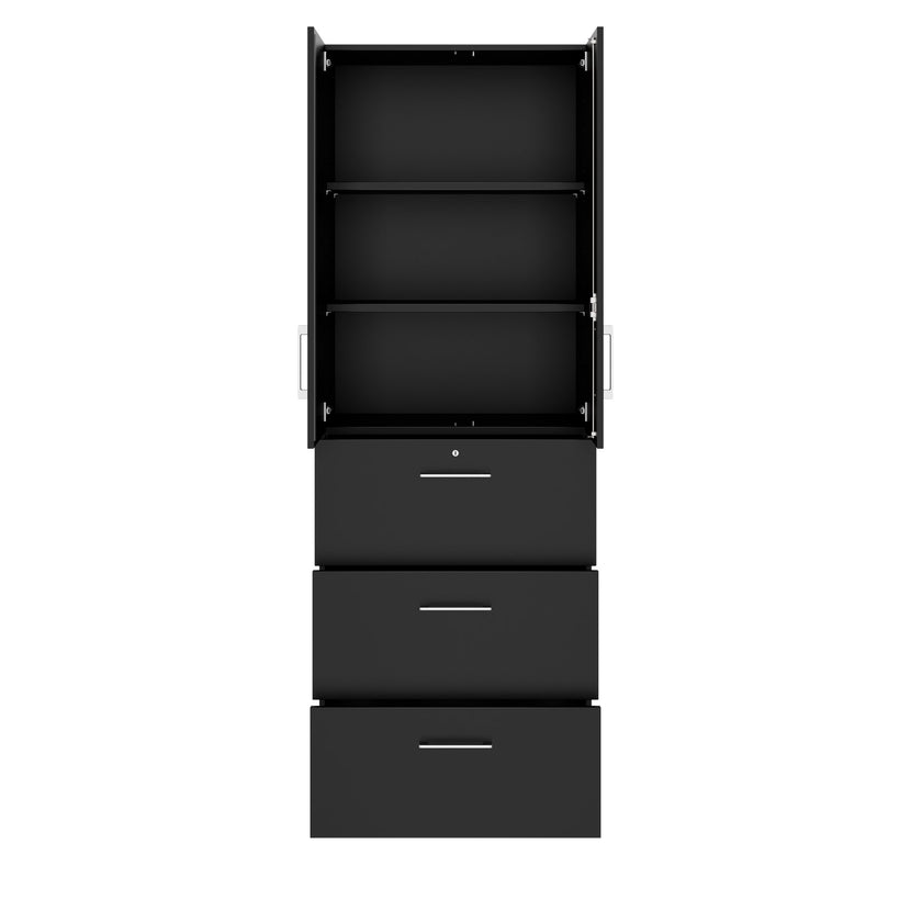 PRO Topping register cabinet | 6 Oh, 800 x 2250 mm, glued corpus, with door, black