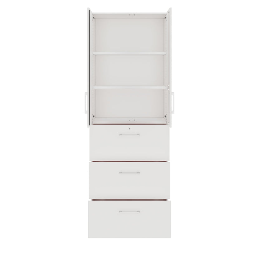 PRO Topping register cabinet | 6 Oh, 800 x 2250 mm, glued corpus, with door, white