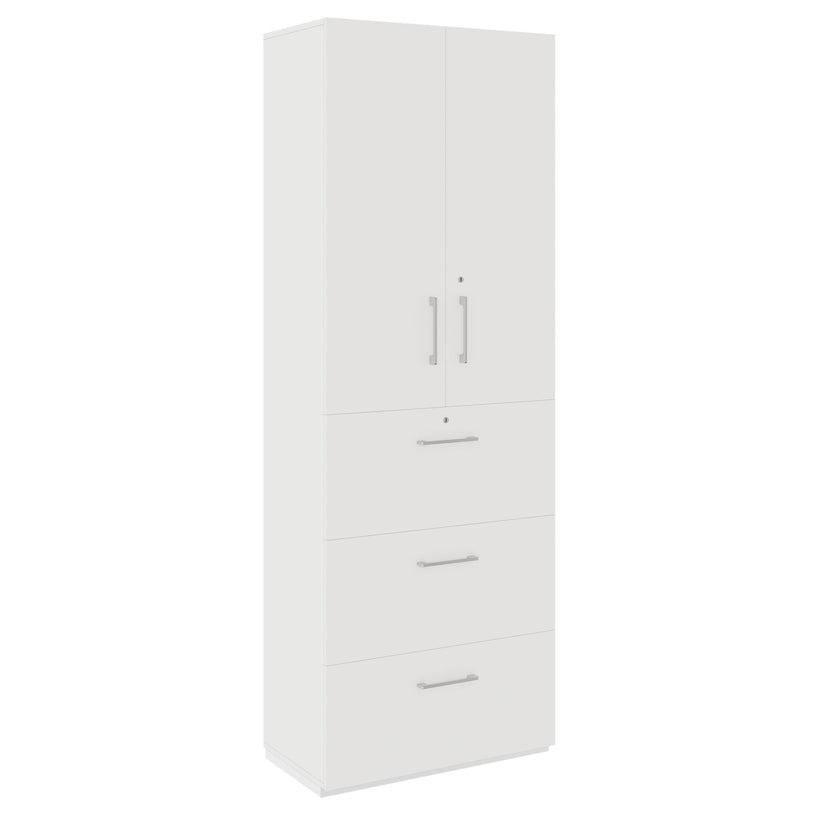 PRO Topping register cabinet | 6 Oh, 800 x 2250 mm, glued corpus, with door, white