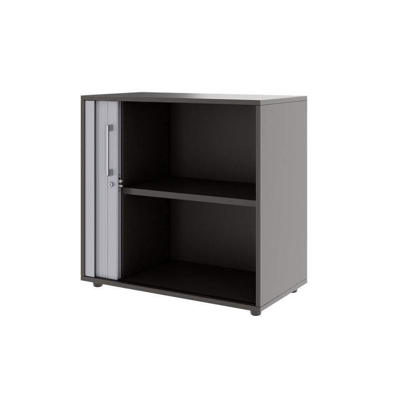 PRO Cabinetto del negozio querroll | 2 OH, 800 - 1600 x 770 mm, corpus incollato, grafite