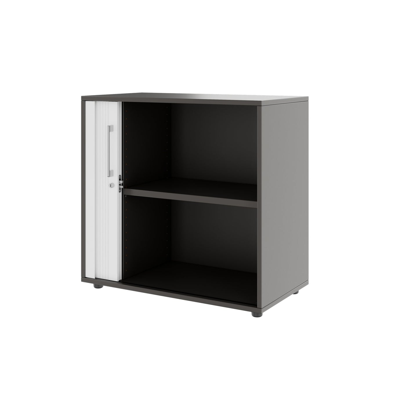 PRO Cabinetto del negozio querroll | 2 OH, 800 - 1600 x 770 mm, corpus incollato, grafite