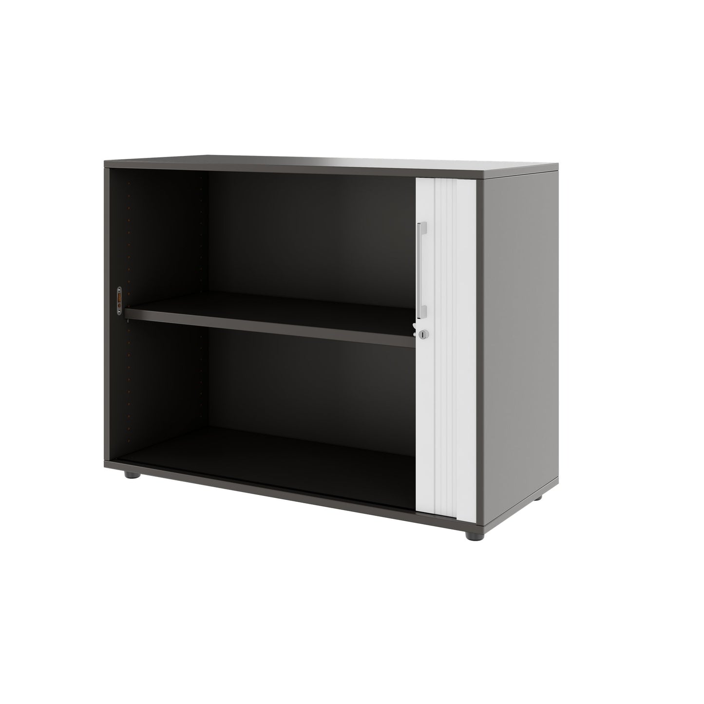 PRO Cabinetto del negozio querroll | 2 OH, 800 - 1600 x 770 mm, corpus incollato, grafite
