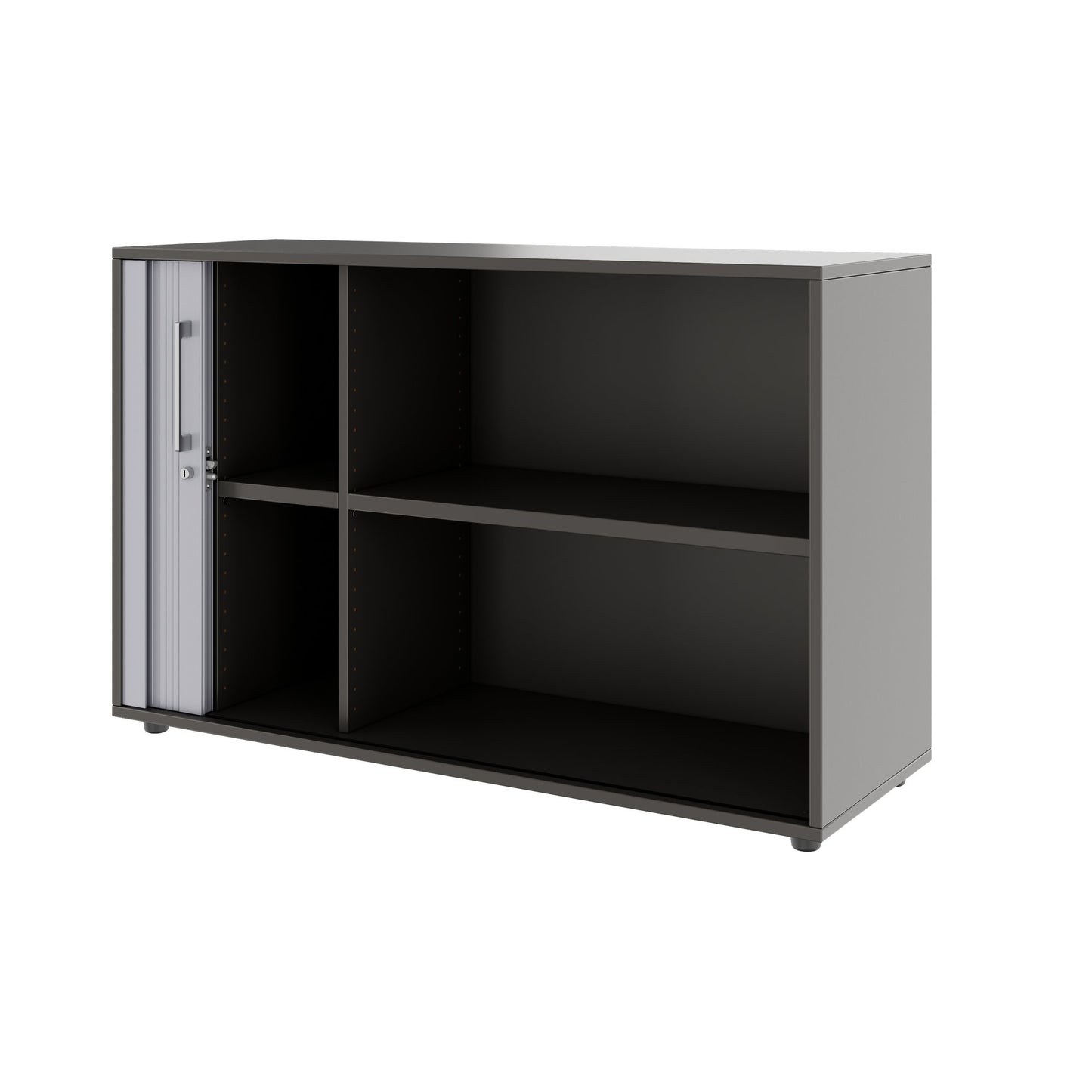 PRO Cabinetto del negozio querroll | 2 OH, 800 - 1600 x 770 mm, corpus incollato, grafite