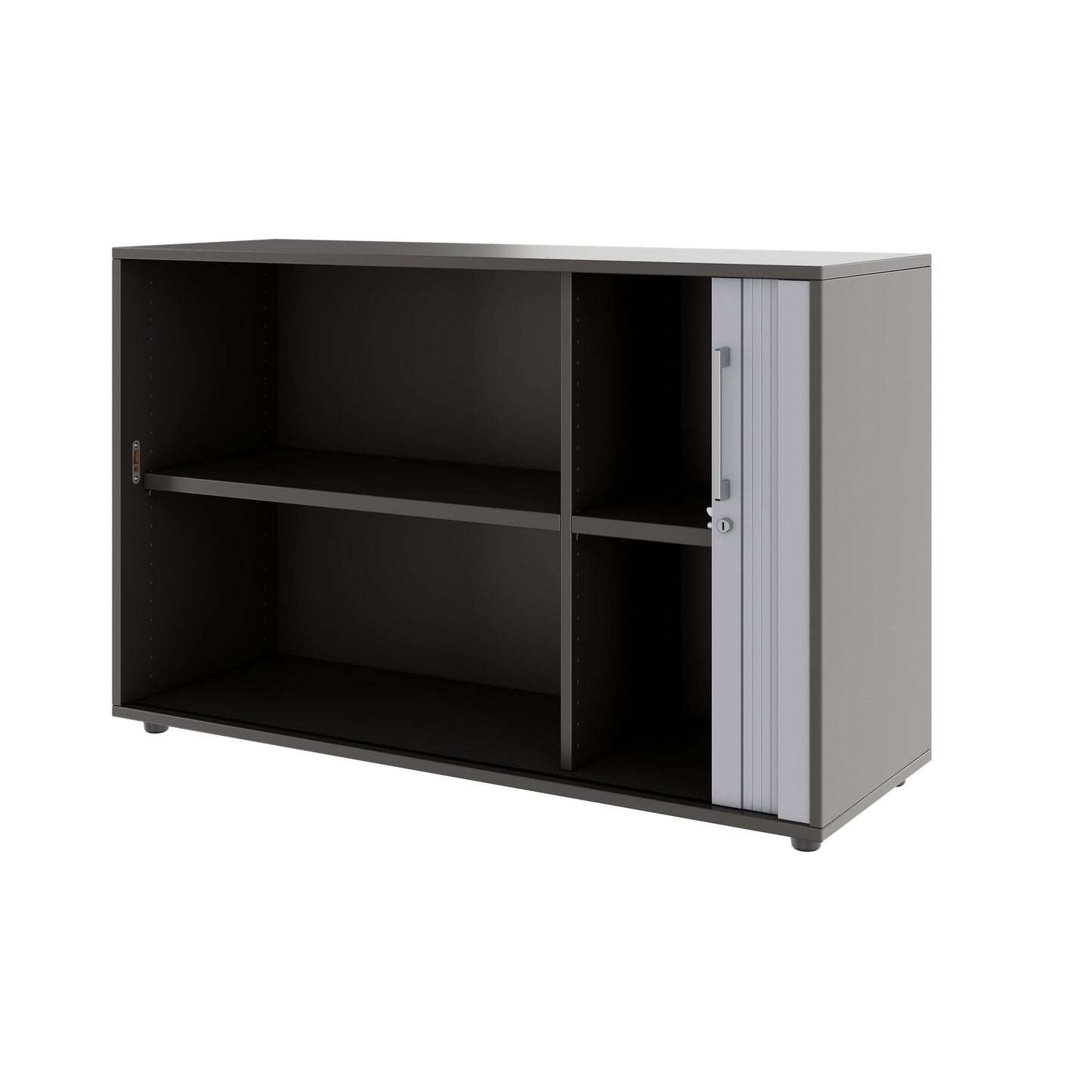 PRO Cabinetto del negozio querroll | 2 OH, 800 - 1600 x 770 mm, corpus incollato, grafite