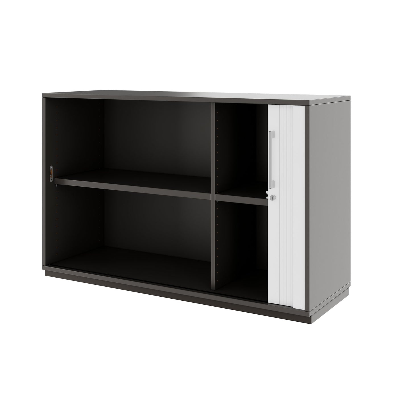 PRO Cabinetto del negozio querroll | 2 OH, 800 - 1600 x 770 mm, corpus incollato, grafite