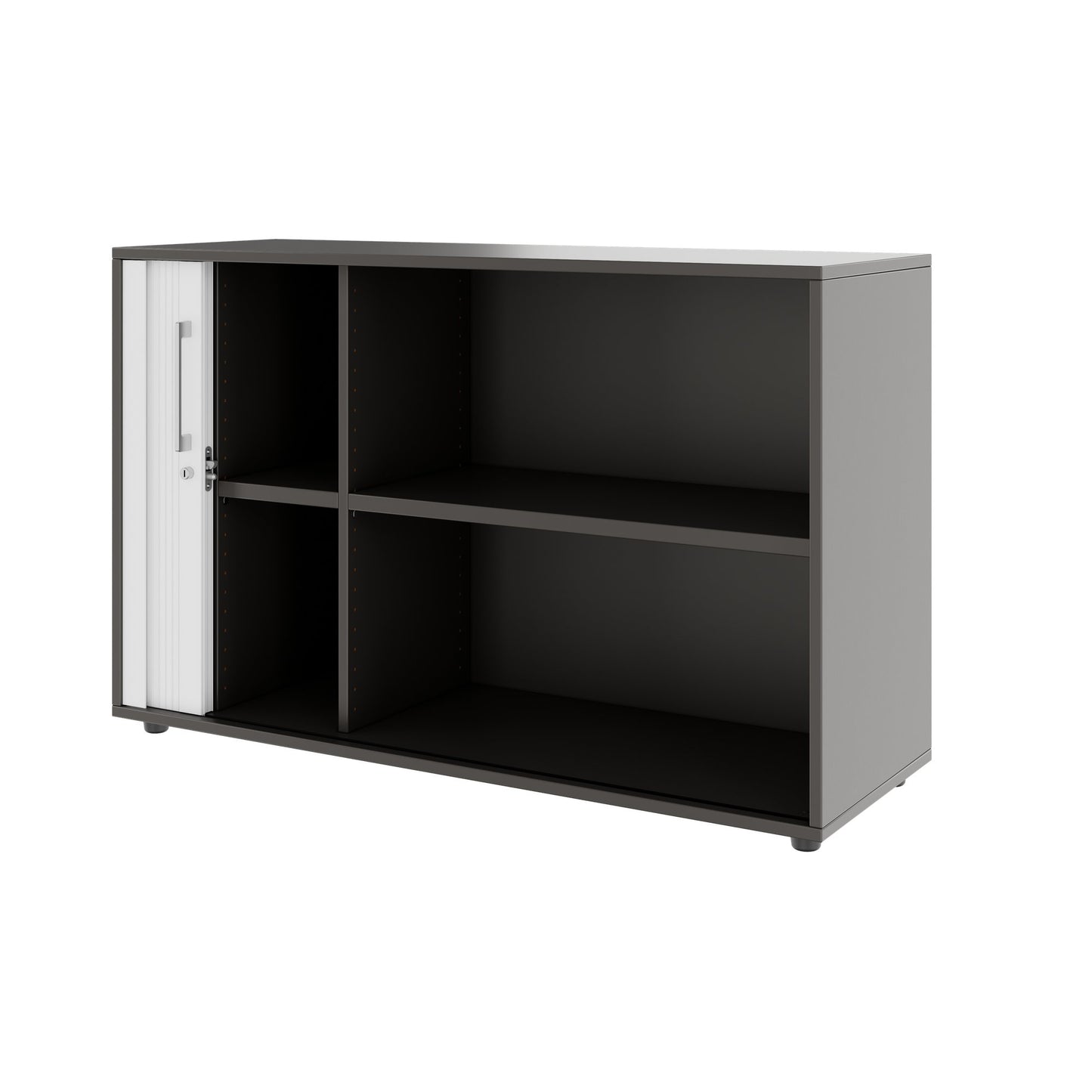 PRO Cabinetto del negozio querroll | 2 OH, 800 - 1600 x 770 mm, corpus incollato, grafite