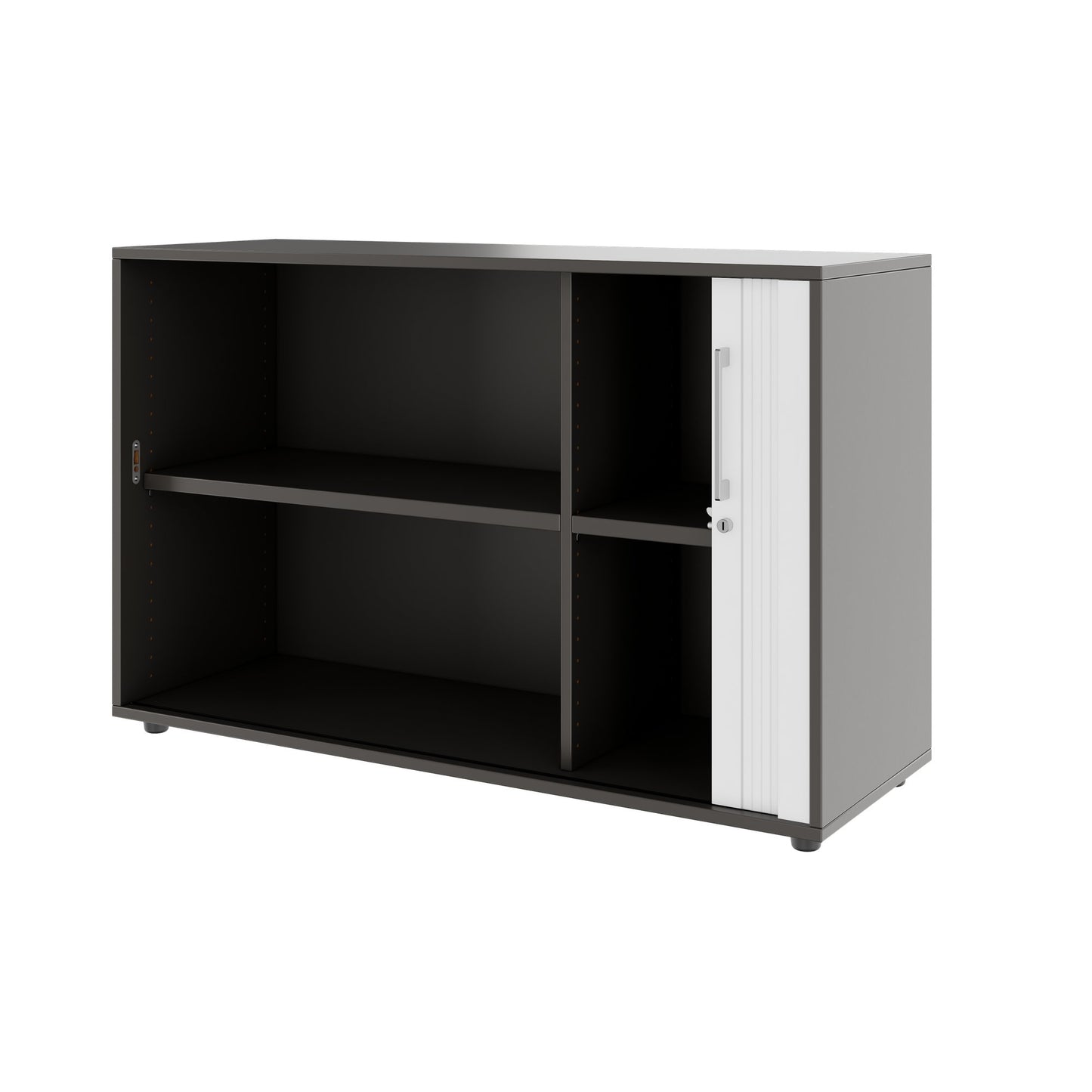 PRO Cabinetto del negozio querroll | 2 OH, 800 - 1600 x 770 mm, corpus incollato, grafite