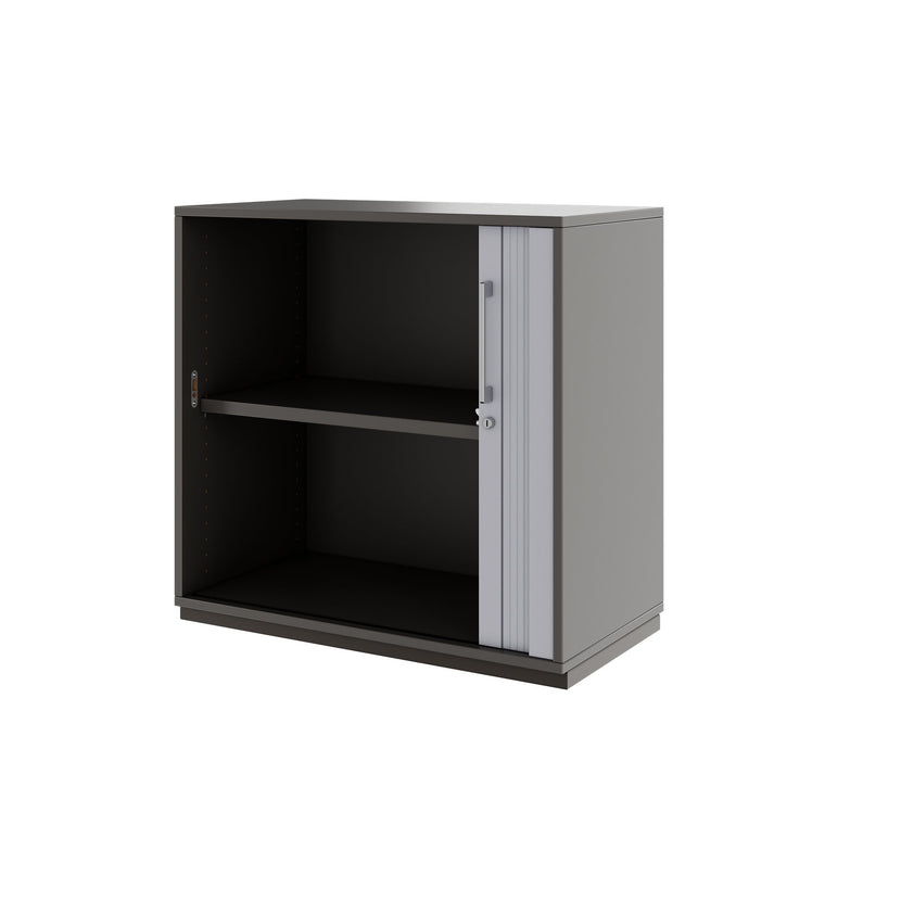 PRO Cabinetto del negozio querroll | 2 OH, 800 - 1600 x 770 mm, corpus incollato, grafite