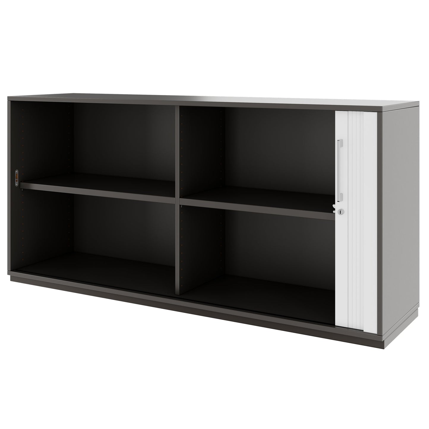 PRO Cabinetto del negozio querroll | 2 OH, 800 - 1600 x 770 mm, corpus incollato, grafite