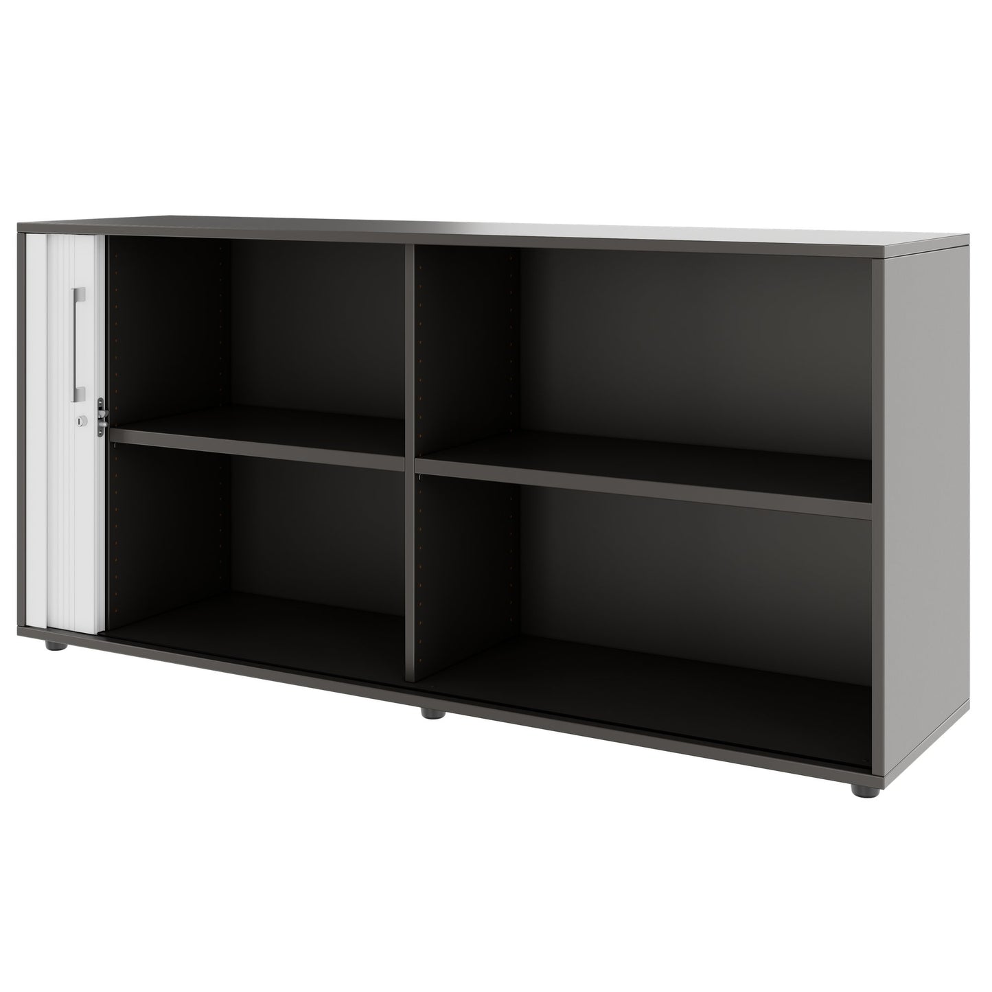 PRO Cabinetto del negozio querroll | 2 OH, 800 - 1600 x 770 mm, corpus incollato, grafite