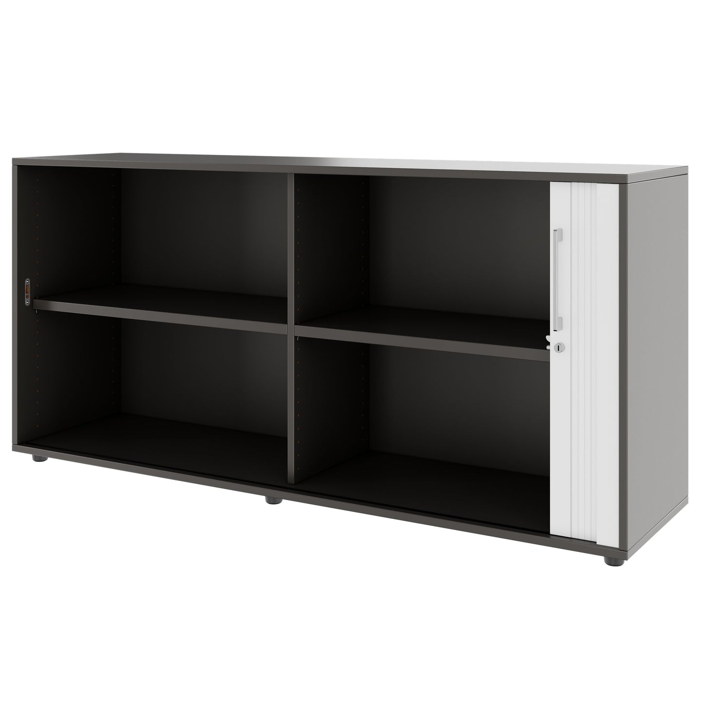 PRO Cabinetto del negozio querroll | 2 OH, 800 - 1600 x 770 mm, corpus incollato, grafite