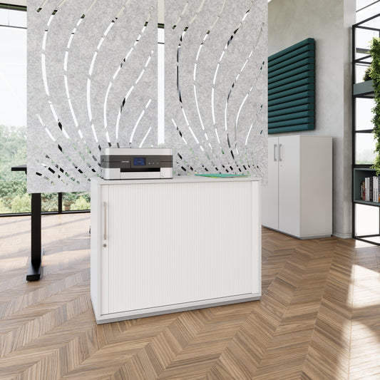 PRO Cabinetto del negozio querroll | 2 OH, 800 - 1600 x 770 mm, corpus incollato, grigio