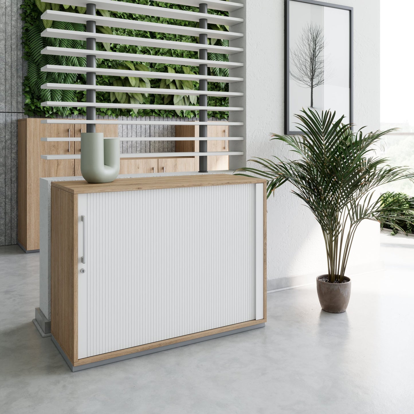 PRO Cabinetto del negozio querroll | 2 OH, 800 - 1600 x 770 mm, corpus incollato, area naturale