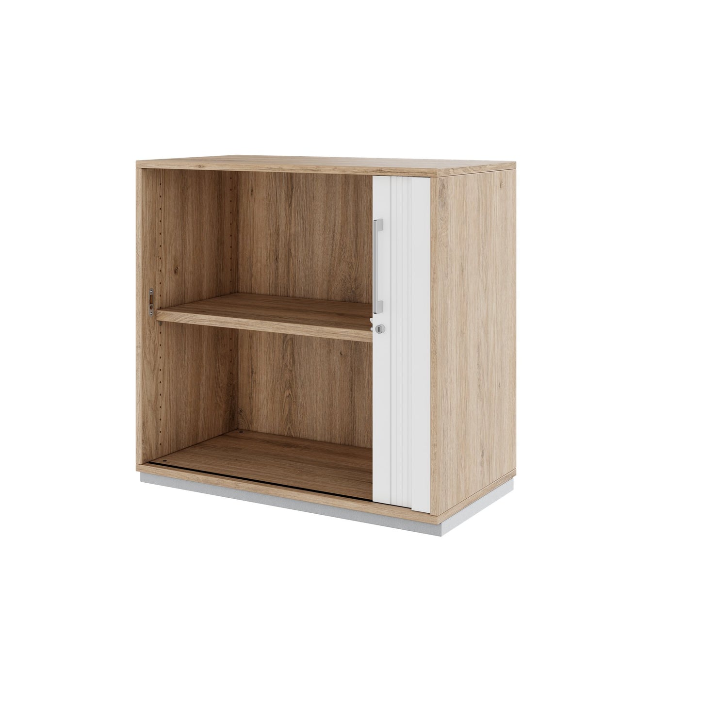 PRO Cabinetto del negozio querroll | 2 OH, 800 - 1600 x 770 mm, corpus incollato, area naturale