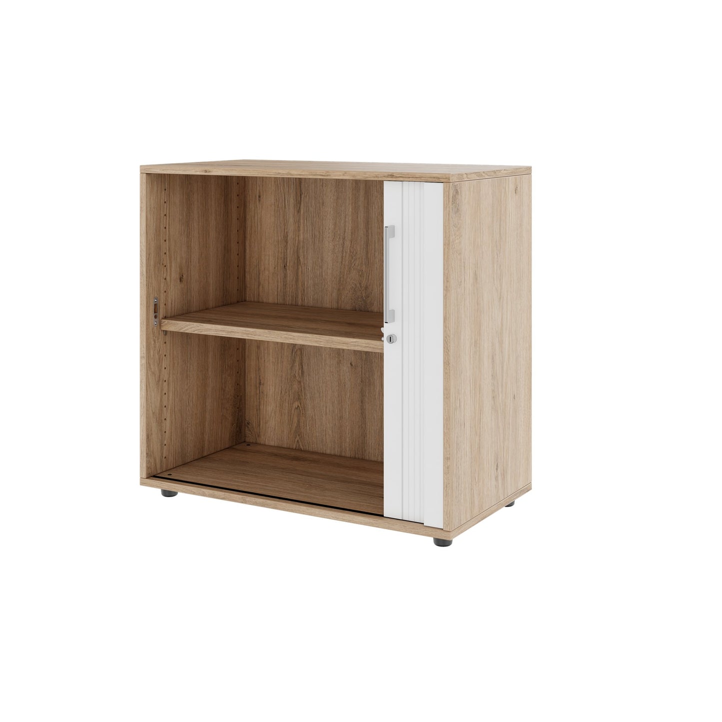 PRO Cabinetto del negozio querroll | 2 OH, 800 - 1600 x 770 mm, corpus incollato, area naturale