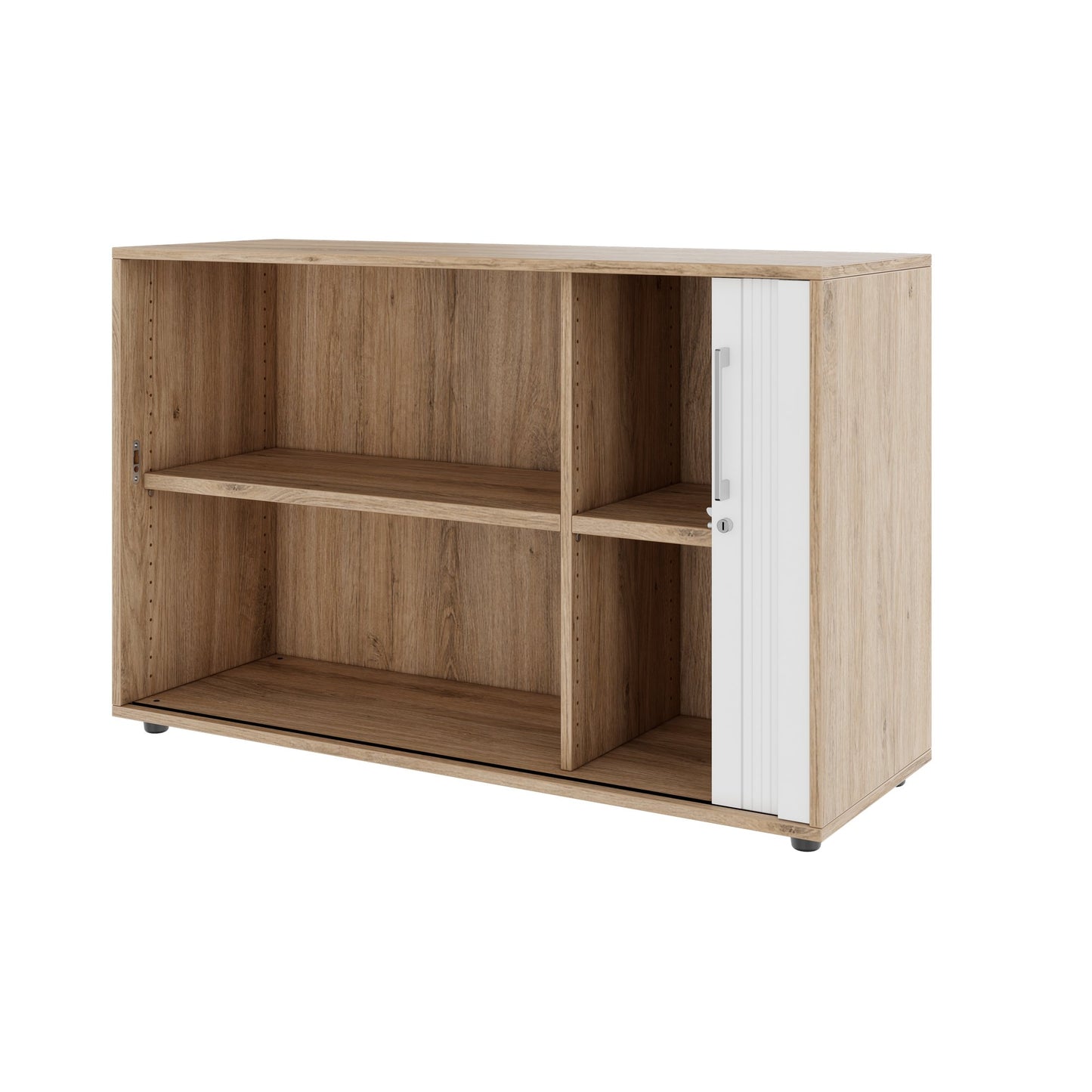 PRO Cabinetto del negozio querroll | 2 OH, 800 - 1600 x 770 mm, corpus incollato, area naturale