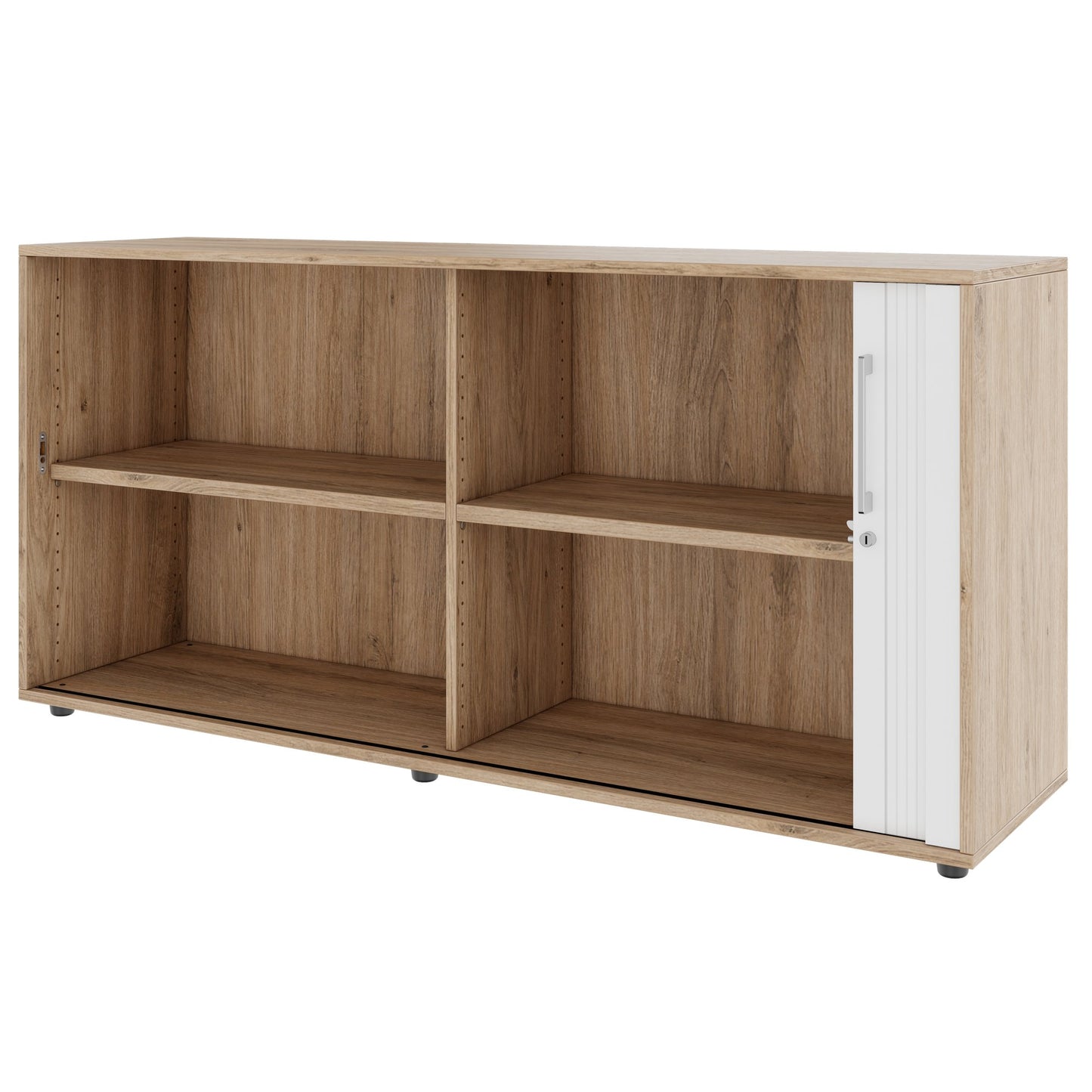 PRO Cabinetto del negozio querroll | 2 OH, 800 - 1600 x 770 mm, corpus incollato, area naturale
